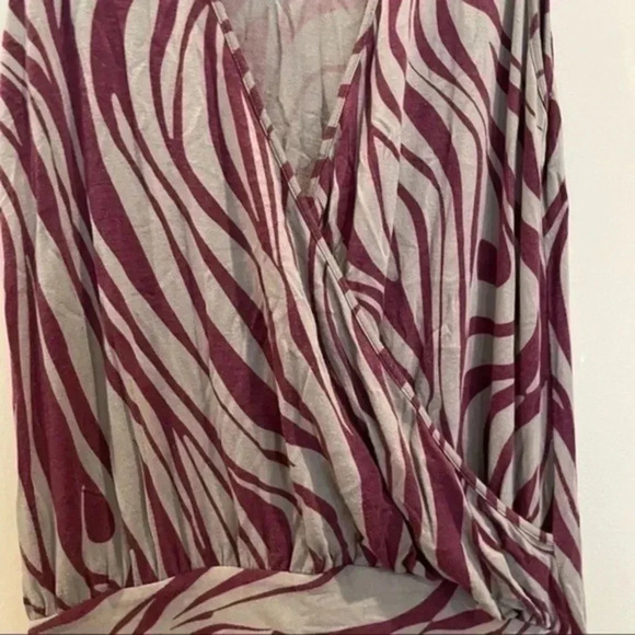 Athleta zebra print faux wrap v neck jersey knit midi dress Small - Picture 4 of 6